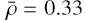 $\bar \rho = 0.33$
