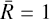 $\bar R = 1$