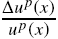 ${{\Delta {u^p}(x)} \over {{u^p}(x)}}$