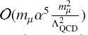 ${\cal O}\left( {{m_\mu }{\alpha ^5}{{m_\mu ^2} \over {\Lambda _{{\rm{QCD}}}^2}}} \right)$