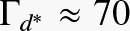 $\Gamma_{d\ast}\approx70$