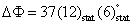 $\Delta \Phi = 37{(12)_{{\rm{stat}}}}(6)_{{\rm{stat}}}^\circ$