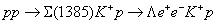 $pp \to \Sigma (1385){K^ + }p \to \Lambda {e^ + }{e^ - }{K^ + }p$
