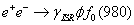 ${e^ + }{e^ - } \to {\gamma _{ISR}}\phi {f_0}(980)$
