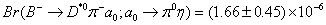 $Br({B^ - } \to {D^{*0}}{\pi ^ - }{a_0};\,{a_0} \to {\pi ^0}\eta ) = (1.66 \pm 0.45) \times {10^{ - 6}}$