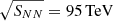 $ \sqrt {S_{NN} } = 95\,{\rm{TeV}} $